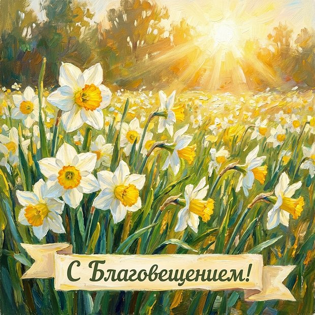 Скачать открытку с Благовещением
