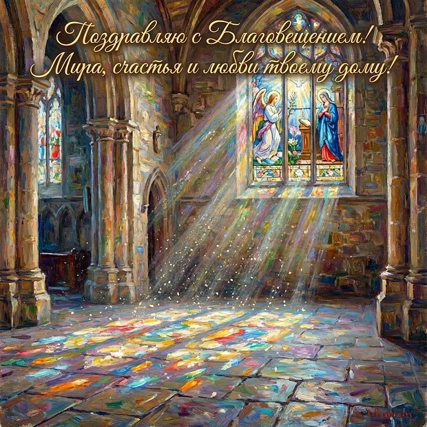 Скачать открытку с Благовещением Пресвятой Богородицы
