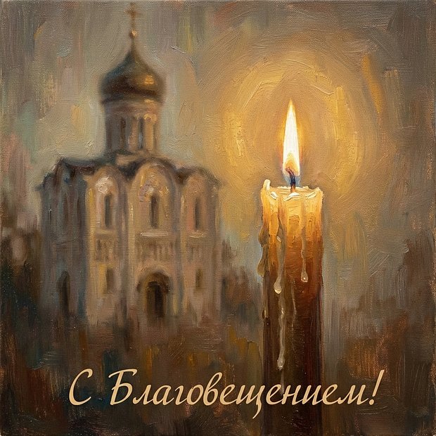 Скачать открытку с Благовещением
