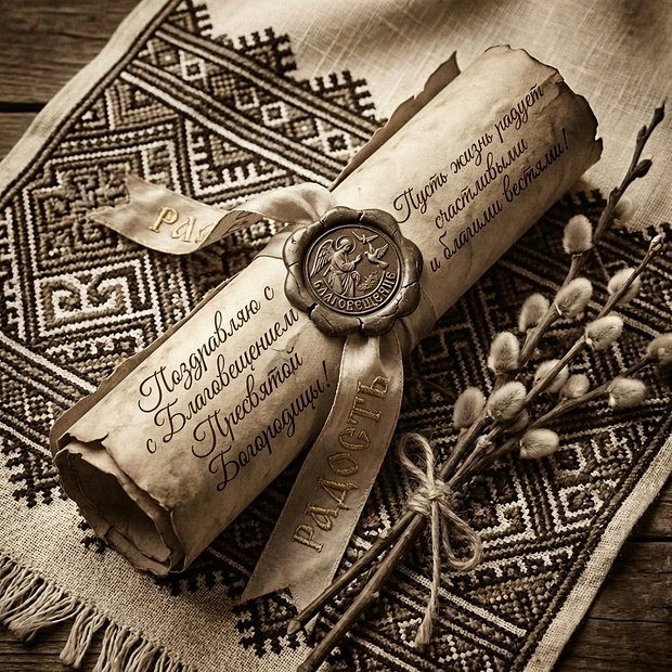 Бесплатная картинка с Благовещением Пресвятой Богородицы
