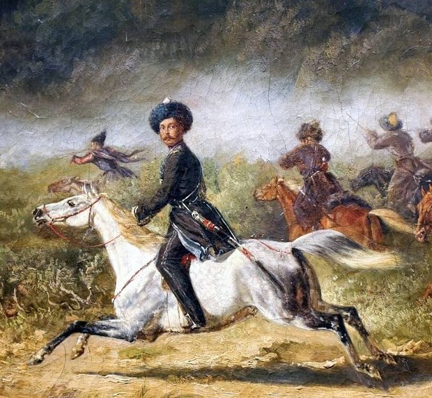 Фрагмент картины Фридриха Фриша «Наследник цесаревич Александр Николаевич на Кавказе», 1850-е годы