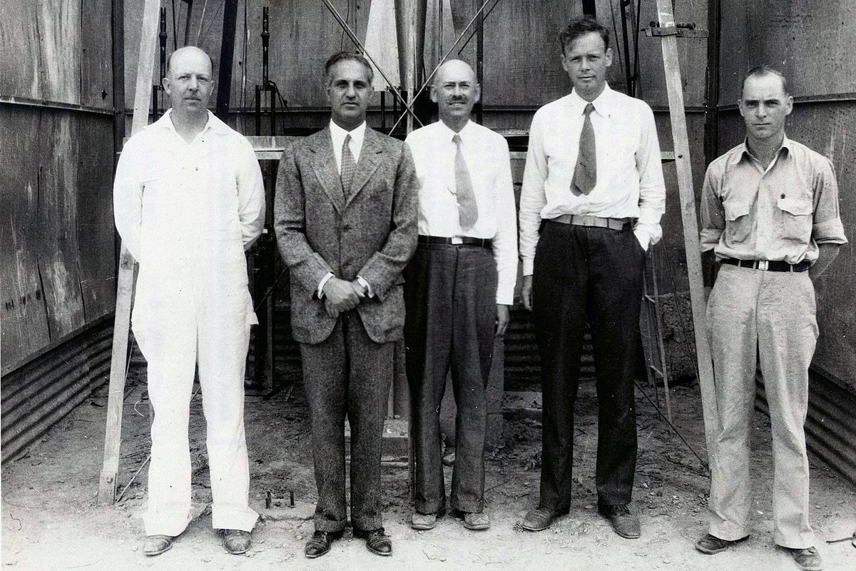 Роберт Годдард с Гуггенхаймом, Линдбергом и другими