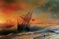 Иван Айвазовский «Буря под Евпаторией 2 ноября 1854 года». Картина посвящена одному из самых памятных событий Крымской войны — гибели парусной флотилии союзнического турецко-англо-французского флота