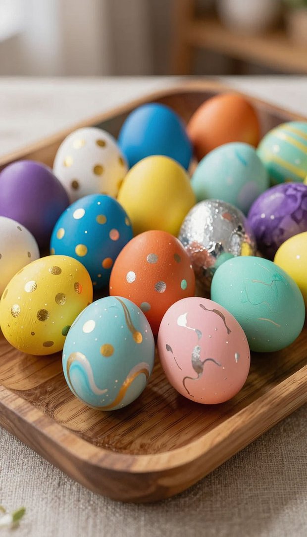 Заставка с красивыми пасхальными яйцами