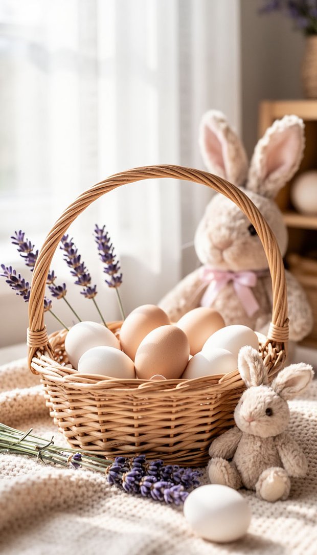 Бесплатные обои на телефон с пасхальной корзиной