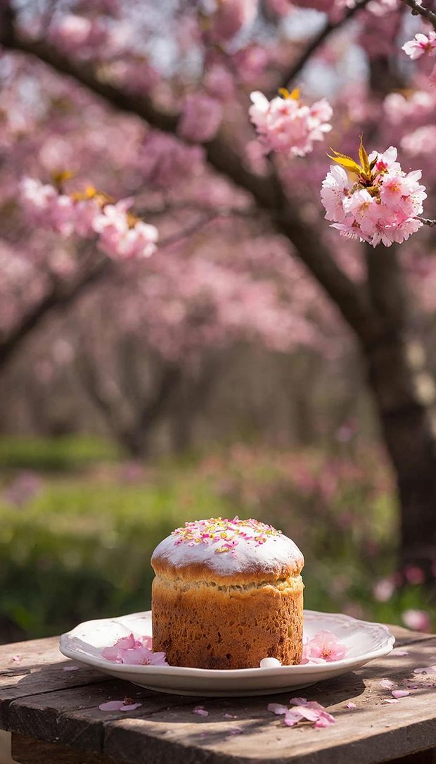 Обои для телефона на пасхальную тему с куличом