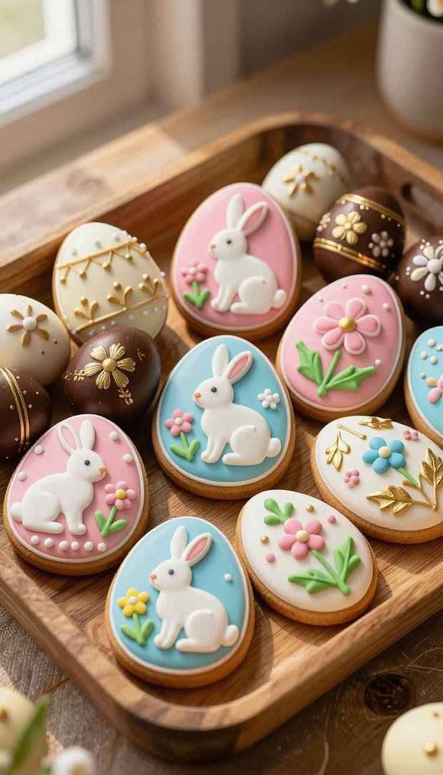 Обои на телефон с пряниками на Пасху в глазури