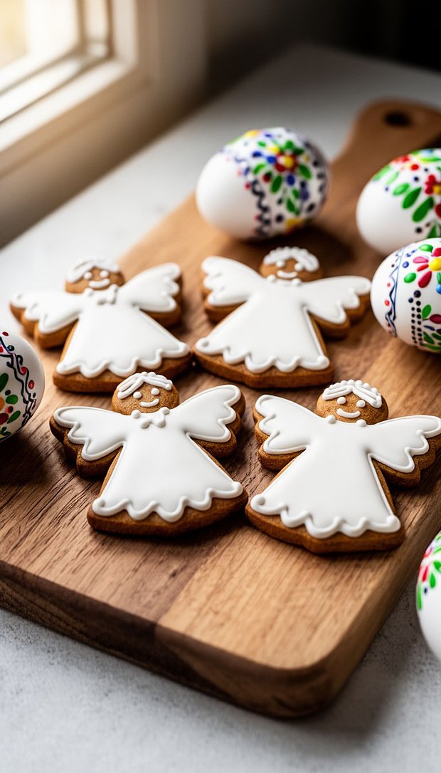 Заставка на телефон с пасхальными пряниками в форме ангелочков