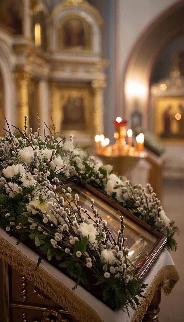 Обои на телефон, празднование Пасхи в храме