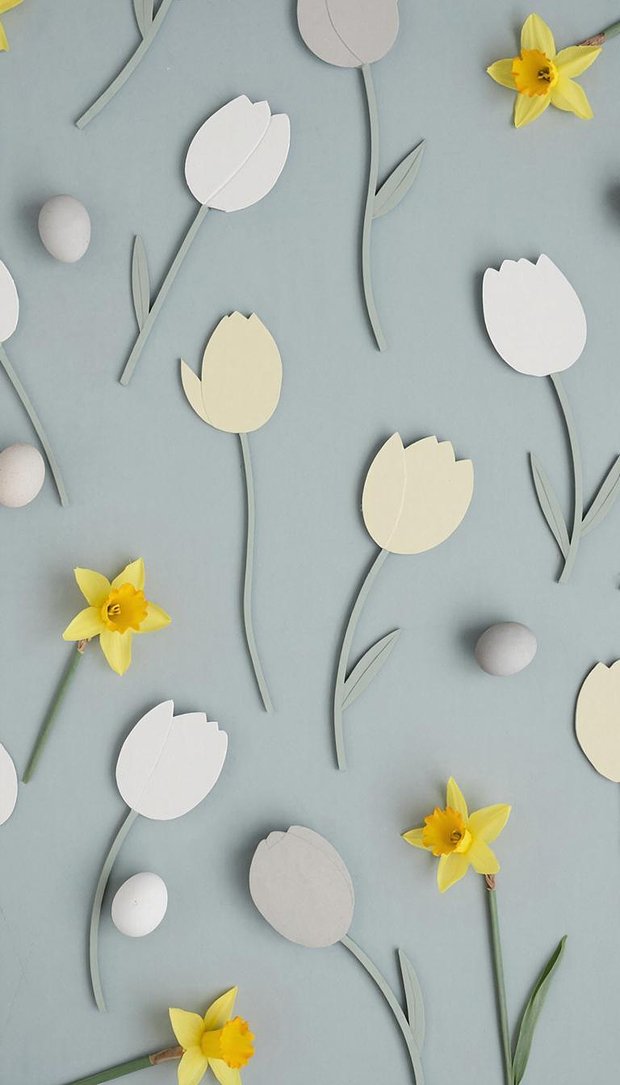 Минималистичное пасхальное изображение с цветами