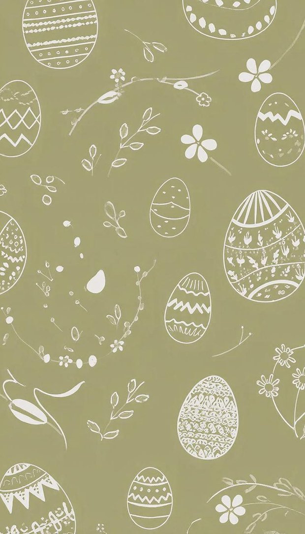Минималистичные пасхальные узоры для обоев на телефон