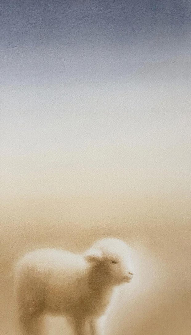 Минималистичные обои для телефона с агнцем на Пасху