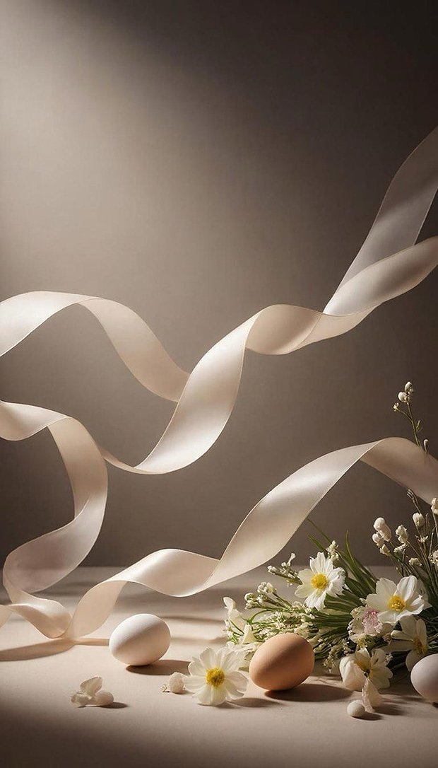 Вертикальные обои для смартфона с красивой пасхальной композицией