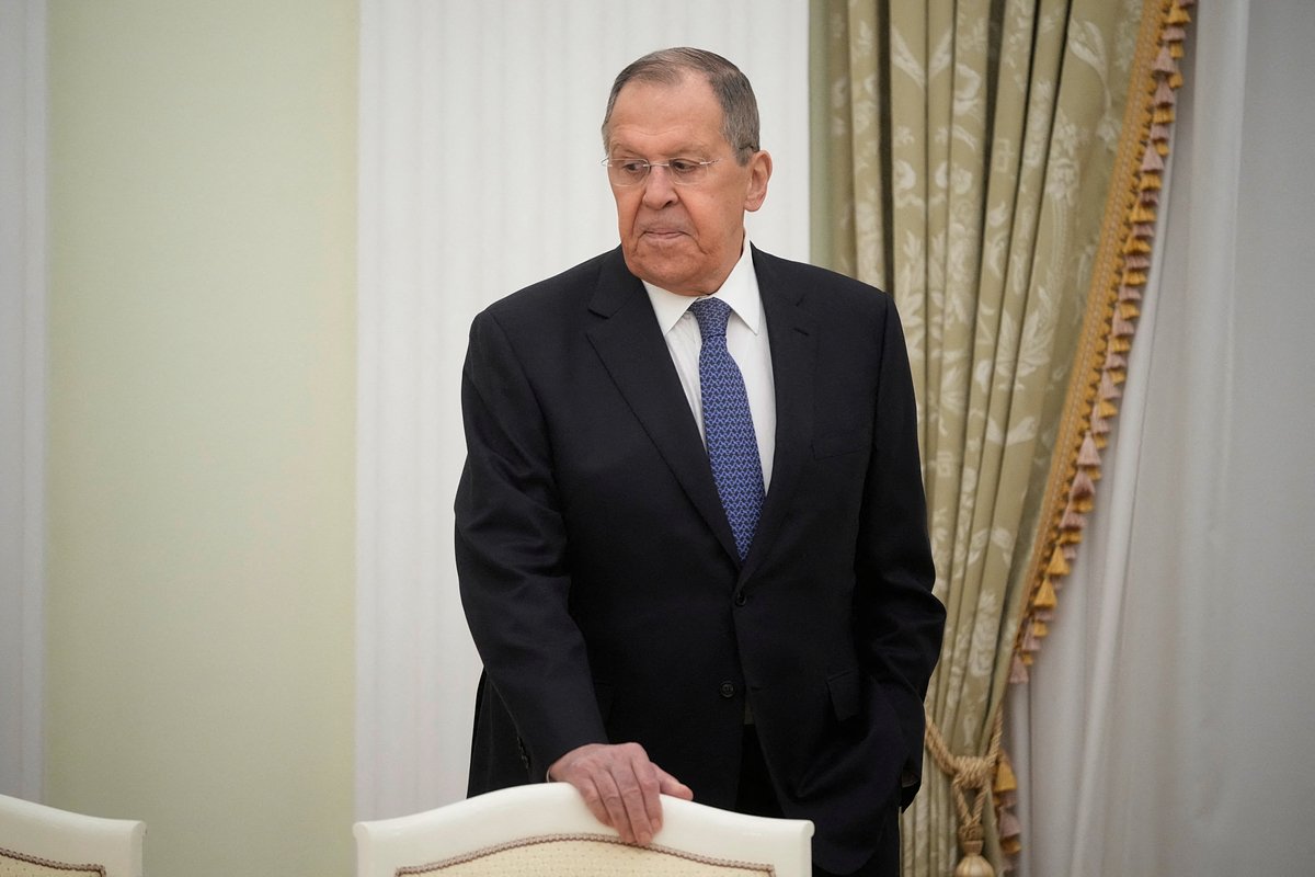 Russian Foreign Minister Sergey Lavrov waits for a meeting between Russian President Vladimir Putin and Cuban Foreign Minister Bruno Rodriguez Parrilla, at the Senate Palace of the Kremlin in Moscow, Russia, February 18, 2026. 