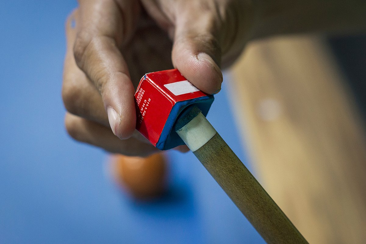 Натертый мелом кий позволяет лучше контролировать удары