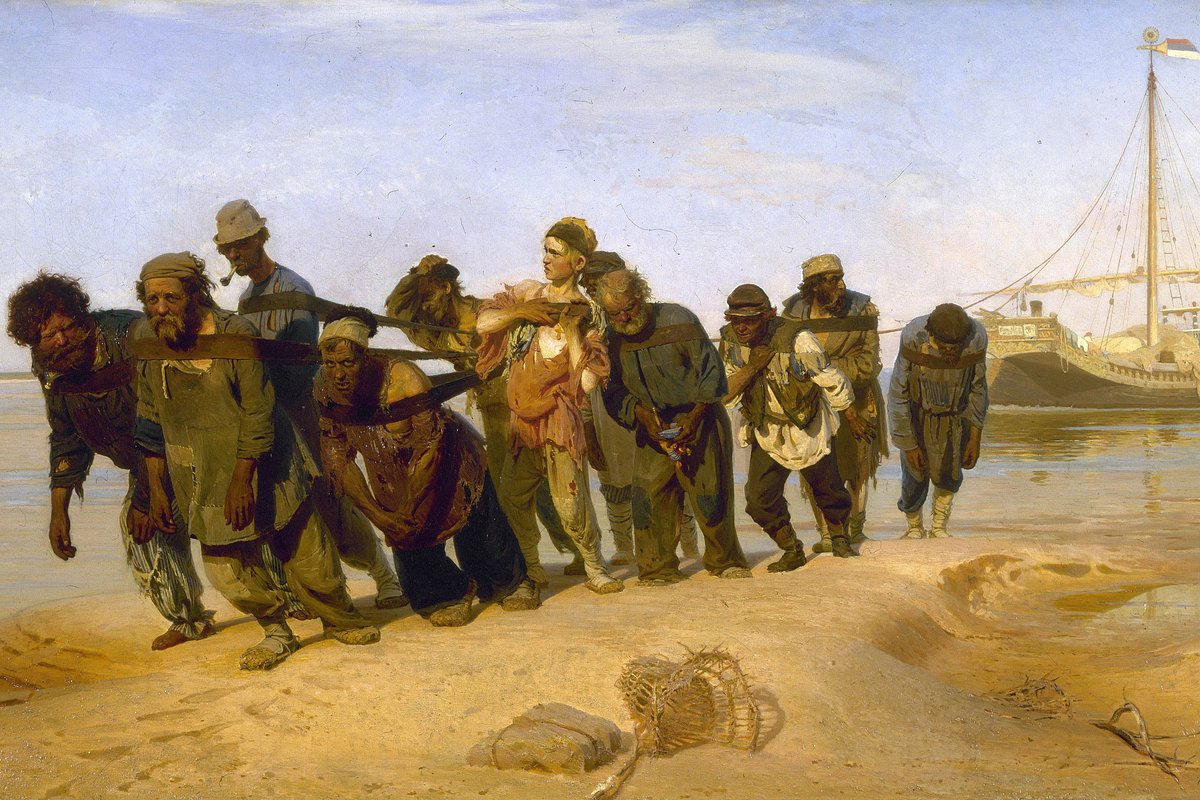 Столицей бурлачества был город Рыбинск, где сходились основные маршруты. Самый известный образ бурлаков создал Илья Репин в картине «Бурлаки на Волге»