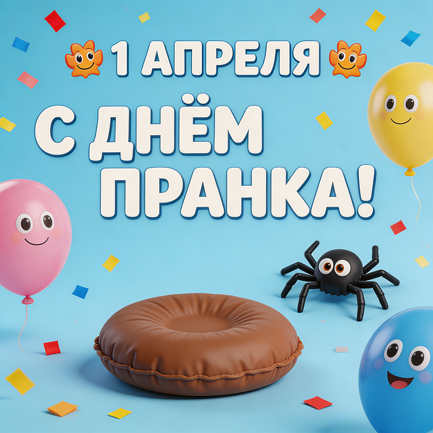 Праздничная открытка с Днем смеха — с 1 апреля