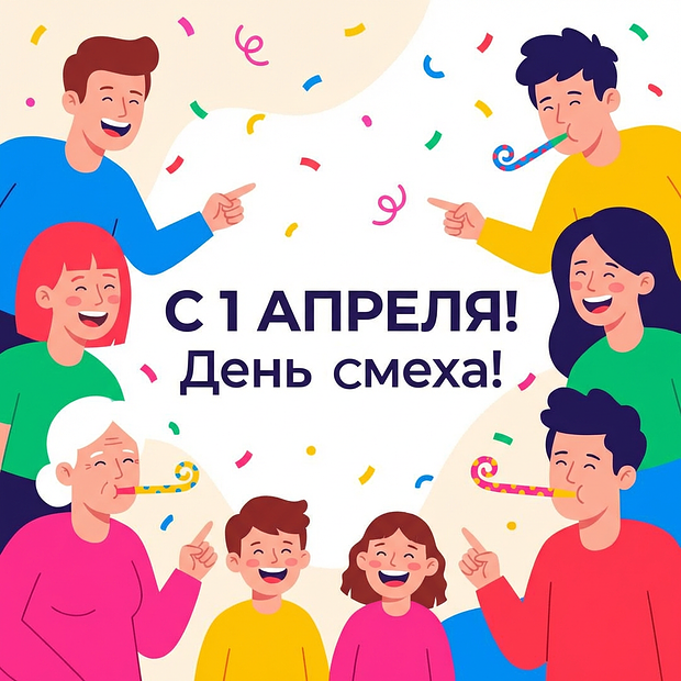 День смеха — 1 апреля. Картинка с клоуном к первому апреля