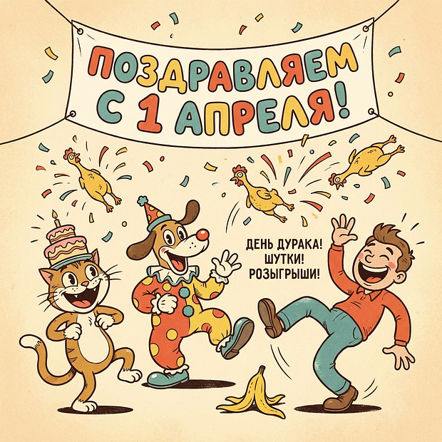 День смеха 1 апреля
