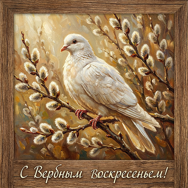 Открытка с праздником Вербное воскресенье