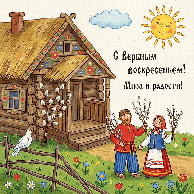 С Вербным воскресеньем открытка