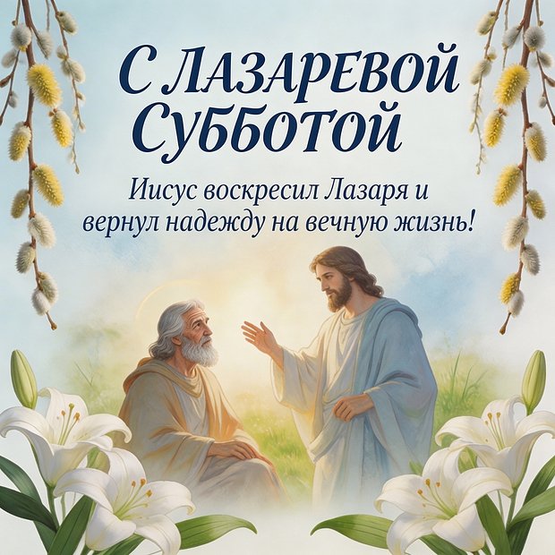 Открытка с Лазаревой субботой