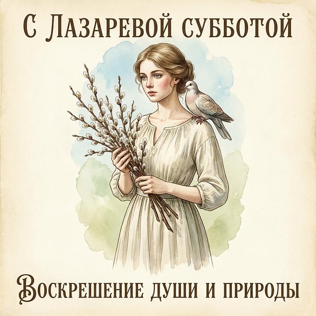 Открытка с Лазаревой субботой