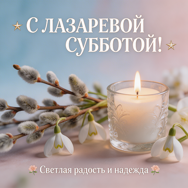 Открытка с поздравлением с Лазаревой субботой