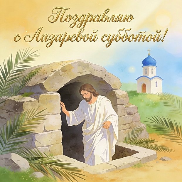 Открытка с Лазаревой субботой