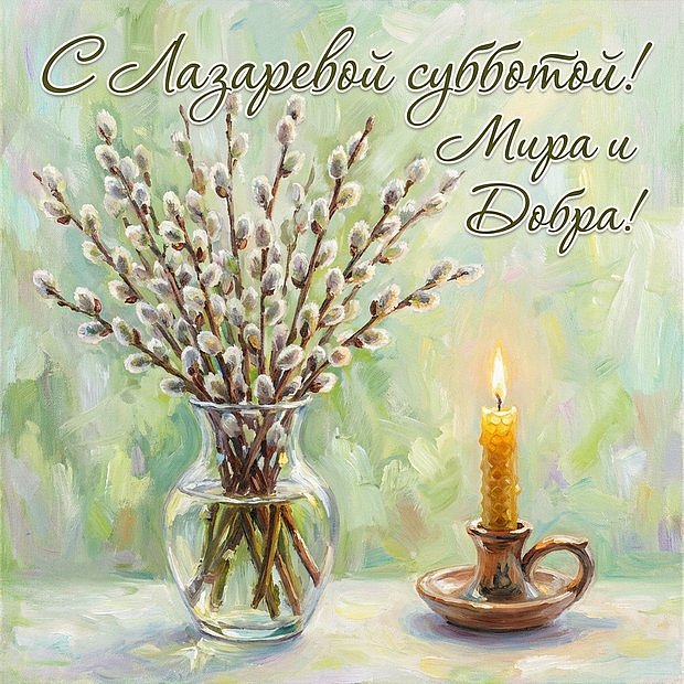 Красивая открытка с Лазаревой субботой