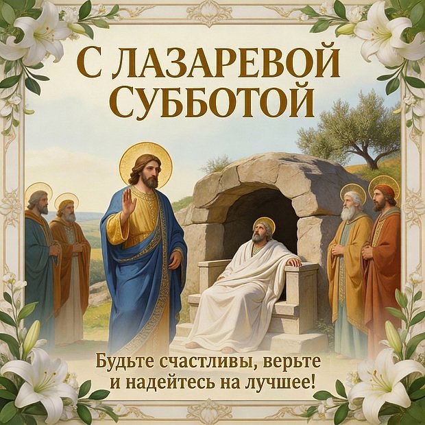 Открытка с поздравлением с Лазаревой субботой