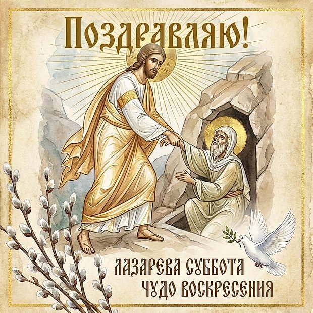 Открытка с Лазаревой субботой