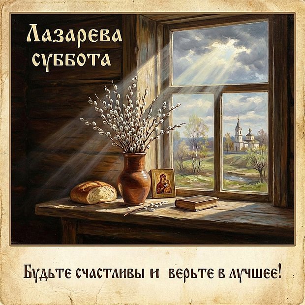 Красивая открытка на Лазареву субботу