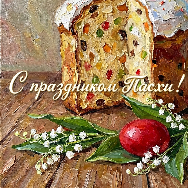 Красивая нарисованная картинка на Пасху