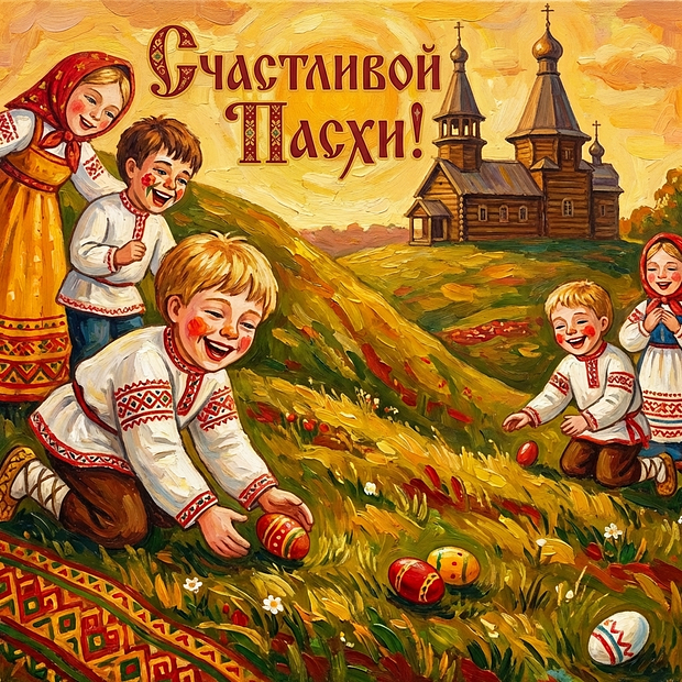 Старинная пасхальная открытка