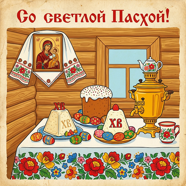 Старинная пасхальная открытка