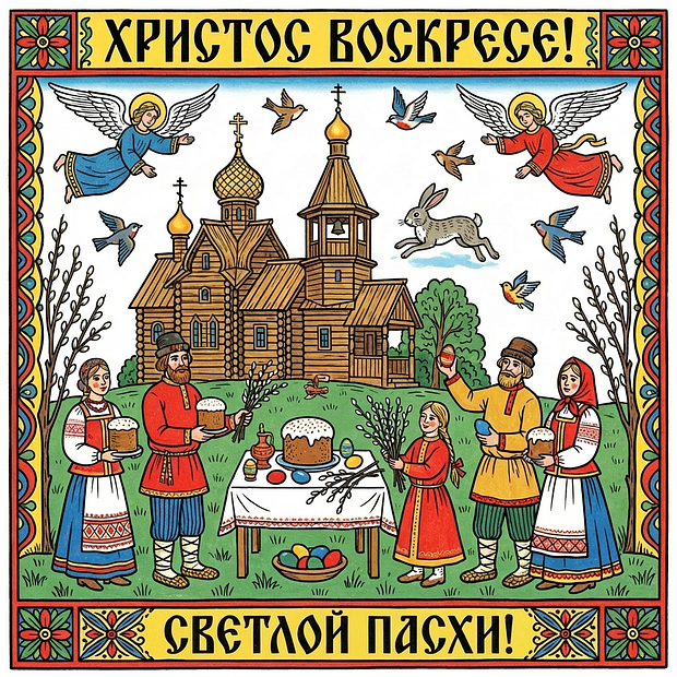 Старинная пасхальная открытка