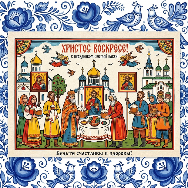 Старинная пасхальная открытка