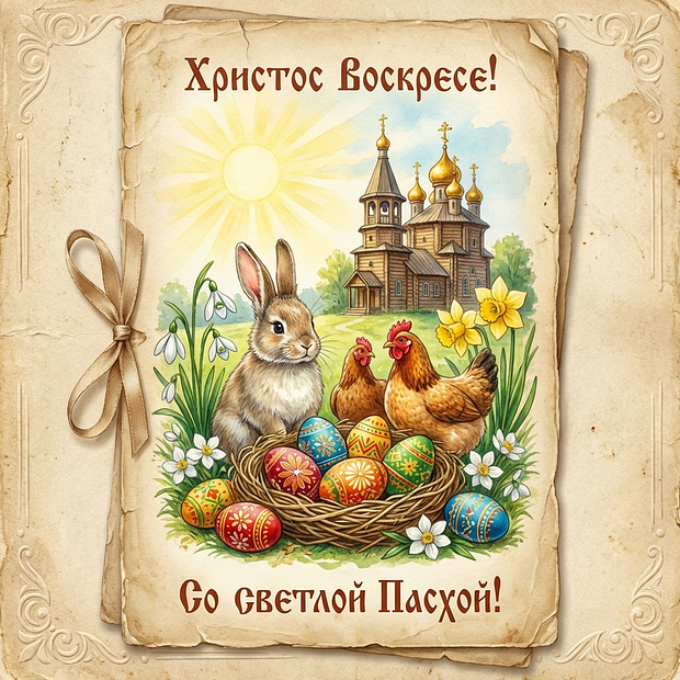 Пасхальный заяц с яйцом