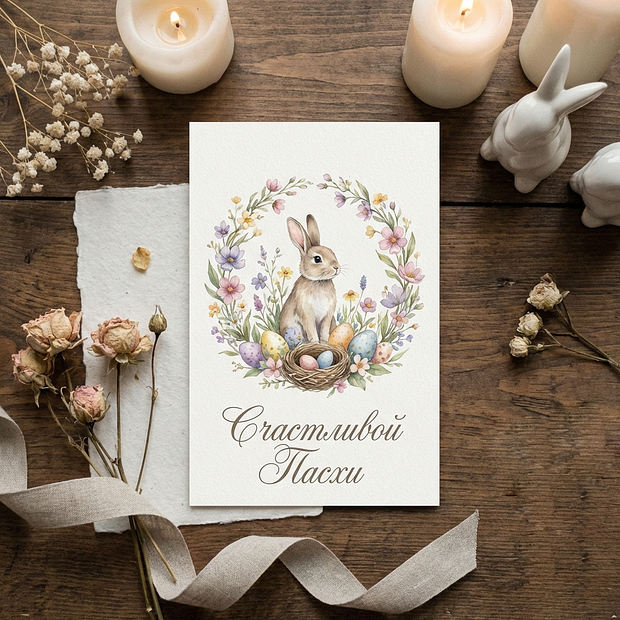 Пасхальный заяц с яйцом