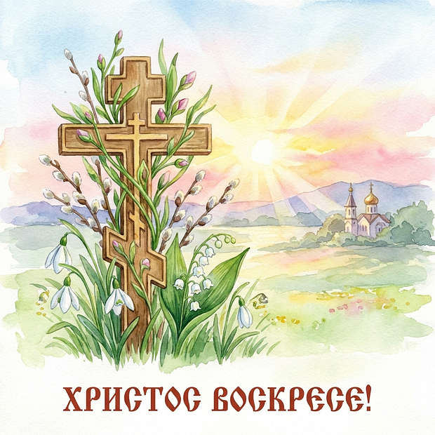 Открытка с Пасхой 2026