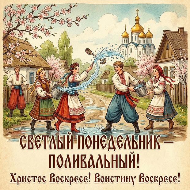 Открытка на Пасхальную неделю