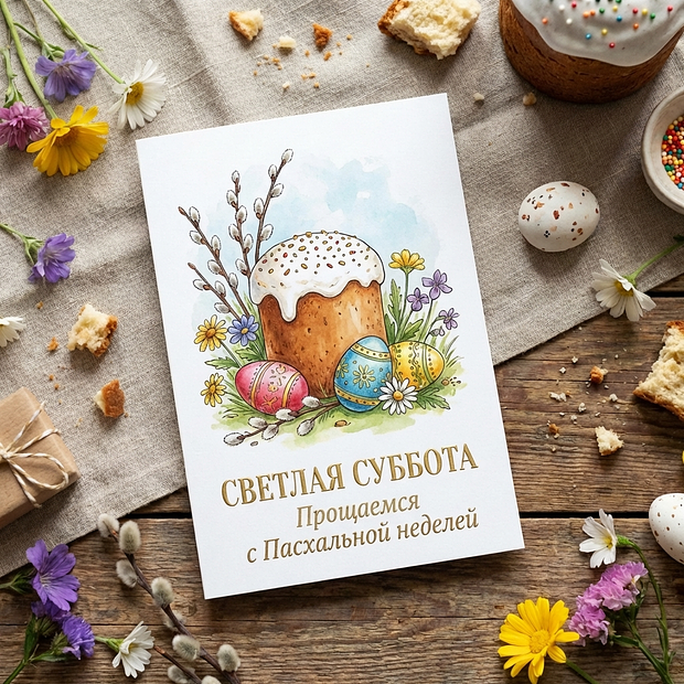 Картинка с поздравлением с Пасхальной неделей
