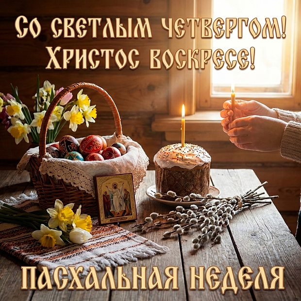 Открытка с Пасхальной неделей 2026

