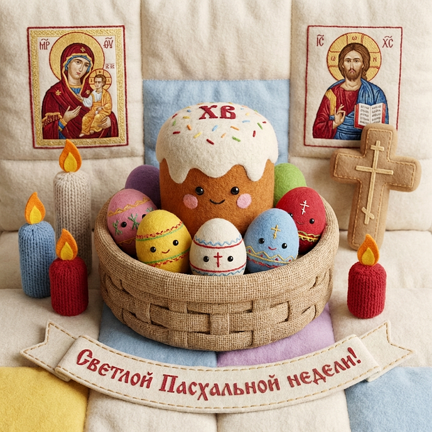 Картинка с поздравлением с Пасхальной неделей
