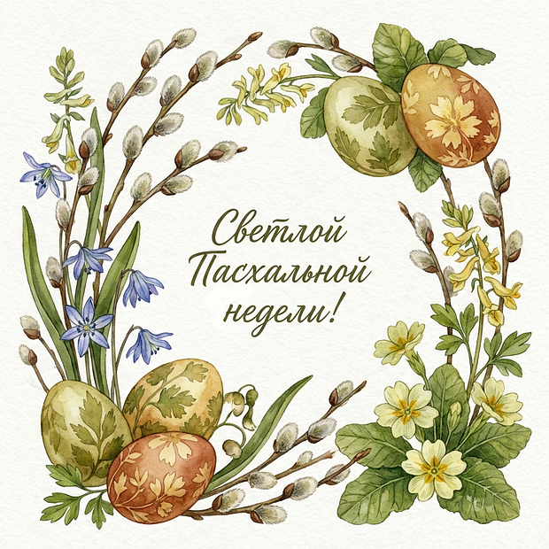 Открытка с поздравлением со Светлой седмицей