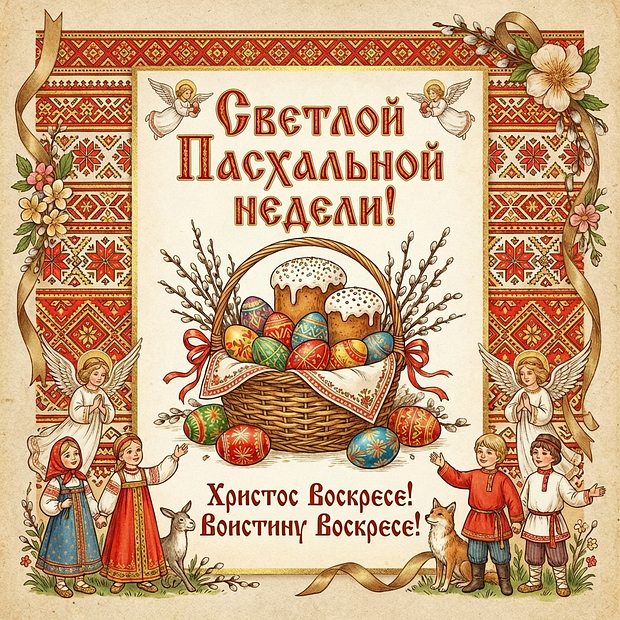 Открытка на Пасхальную неделю