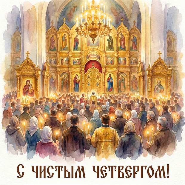 Картинка с поздравлением на Чистый четверг
