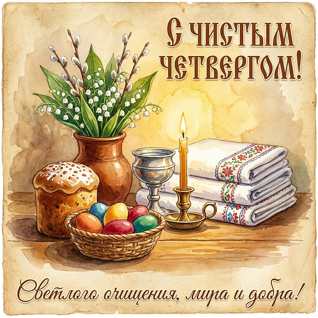 Открытка с Чистым четвергом

