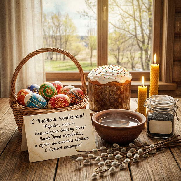 С Чистым четвергом! Счастья и уюта!

